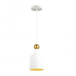 Odeon light 4087/1 PENDANT ODL19 377 белый/золотой Подвес Е27 1*40W 220V BOLLI  - 1 купить